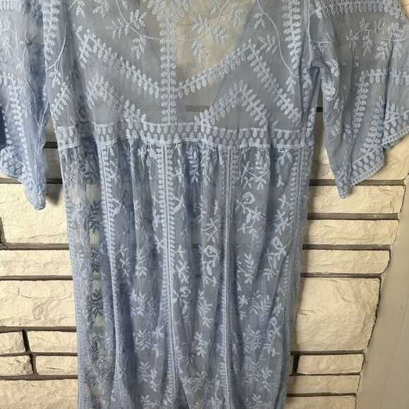 Davi & Dani Printed Long Sleeve Loose Kimono Sz Small Boho Chic Versatile Layer - Picture 8 of 8